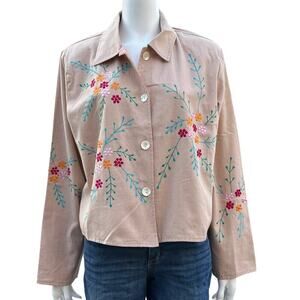 Alex Kin Floral Embroidered Boho Jacket Size XL0
